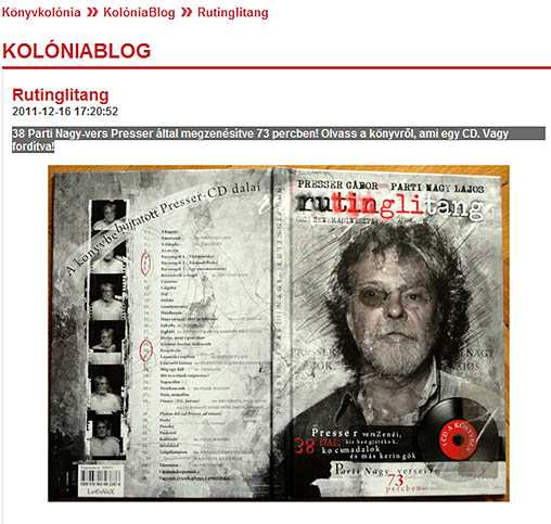 RUTINGLITANG-k�nyvaj�nl� a&nbsp;K�nyvkol�nia blogj�n